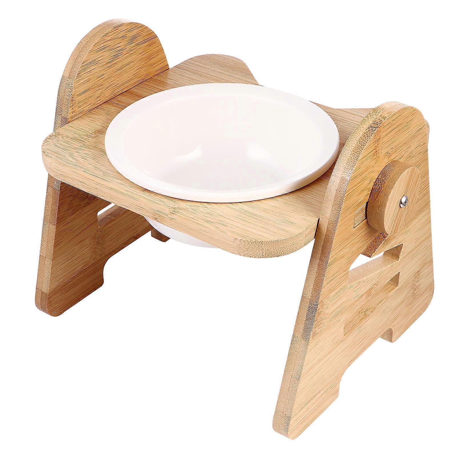 Raised Cat Water Bowl Cat Feeder Adjustable Stand Pet Feeding 21x18cm 1 Set
