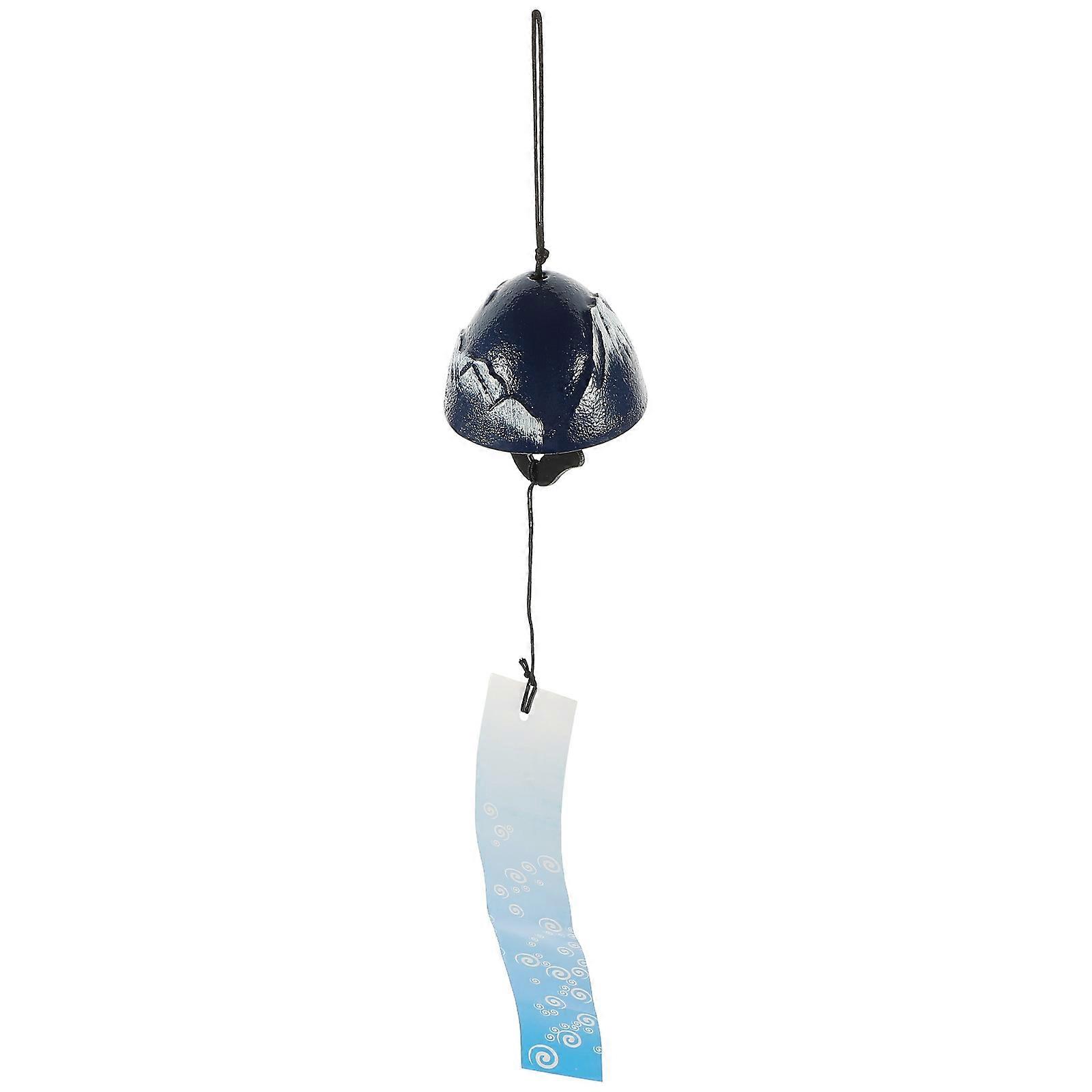 Japanese Hanging Decor Cast Iron Wind Chime Design For Gardens Breeze Blowing 6.5x6.5x40cm Pleasant Sound 1Pcs