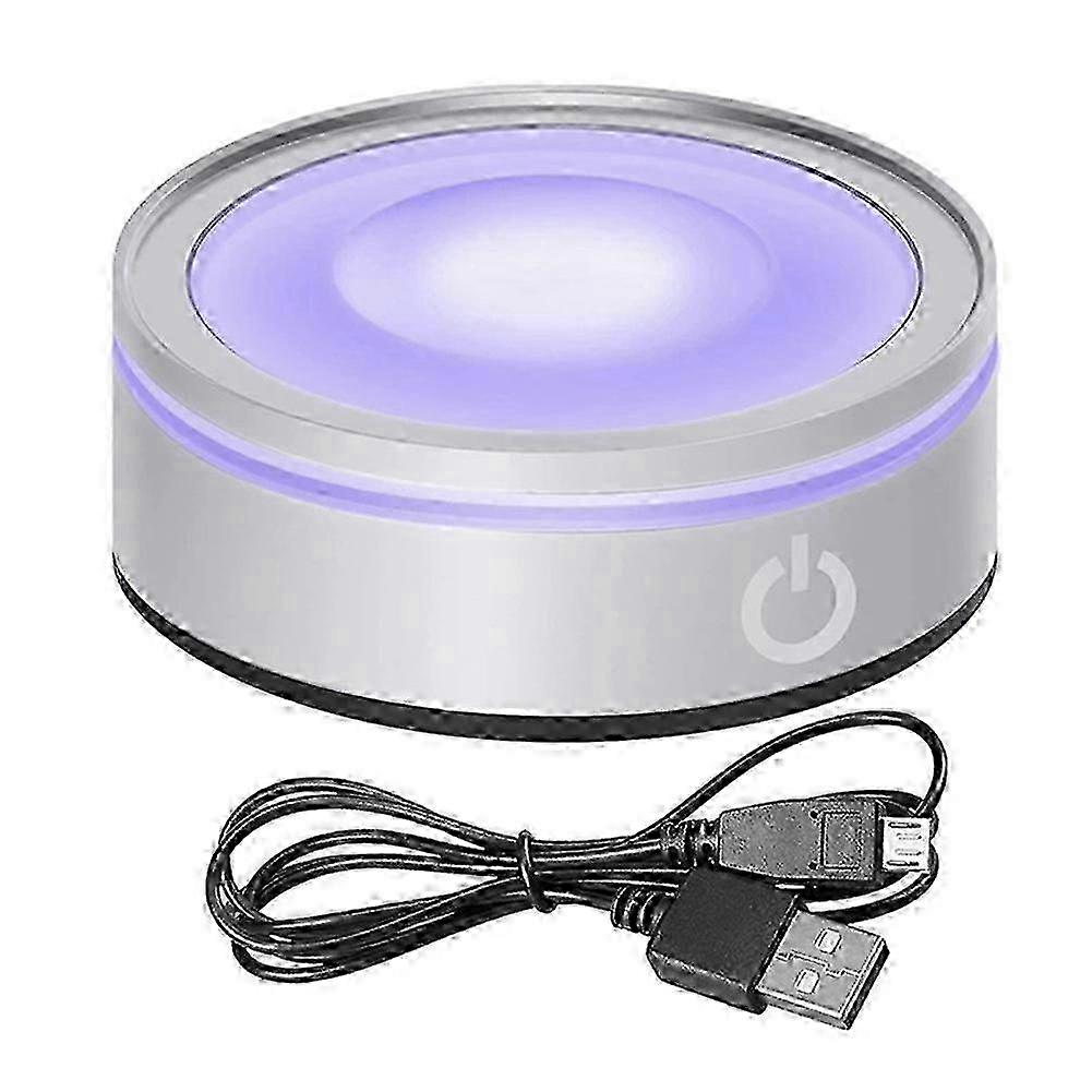 Sensitive Touch Round Colorful LED Light Base Display for 3D Crystal Glass Art