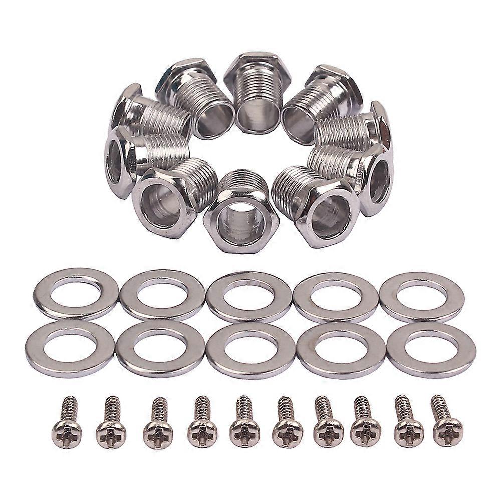 Screws For Guitar Tuning Peg Threaded Bushing And Ferrules Silver 1 Set Professional Use Guitar Accessories Improved Sound Durability
