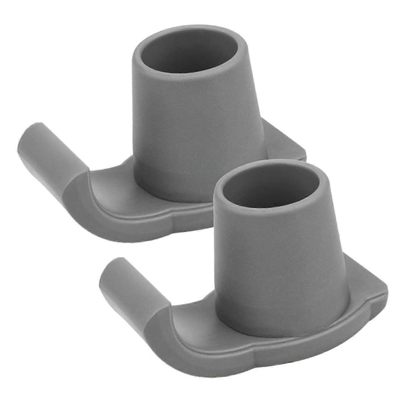 Cane Glides 2-Pack Non-Slip Walker Glide Tips, Lightweight Plastic Grey Replacement Gliders for Walking Sticks