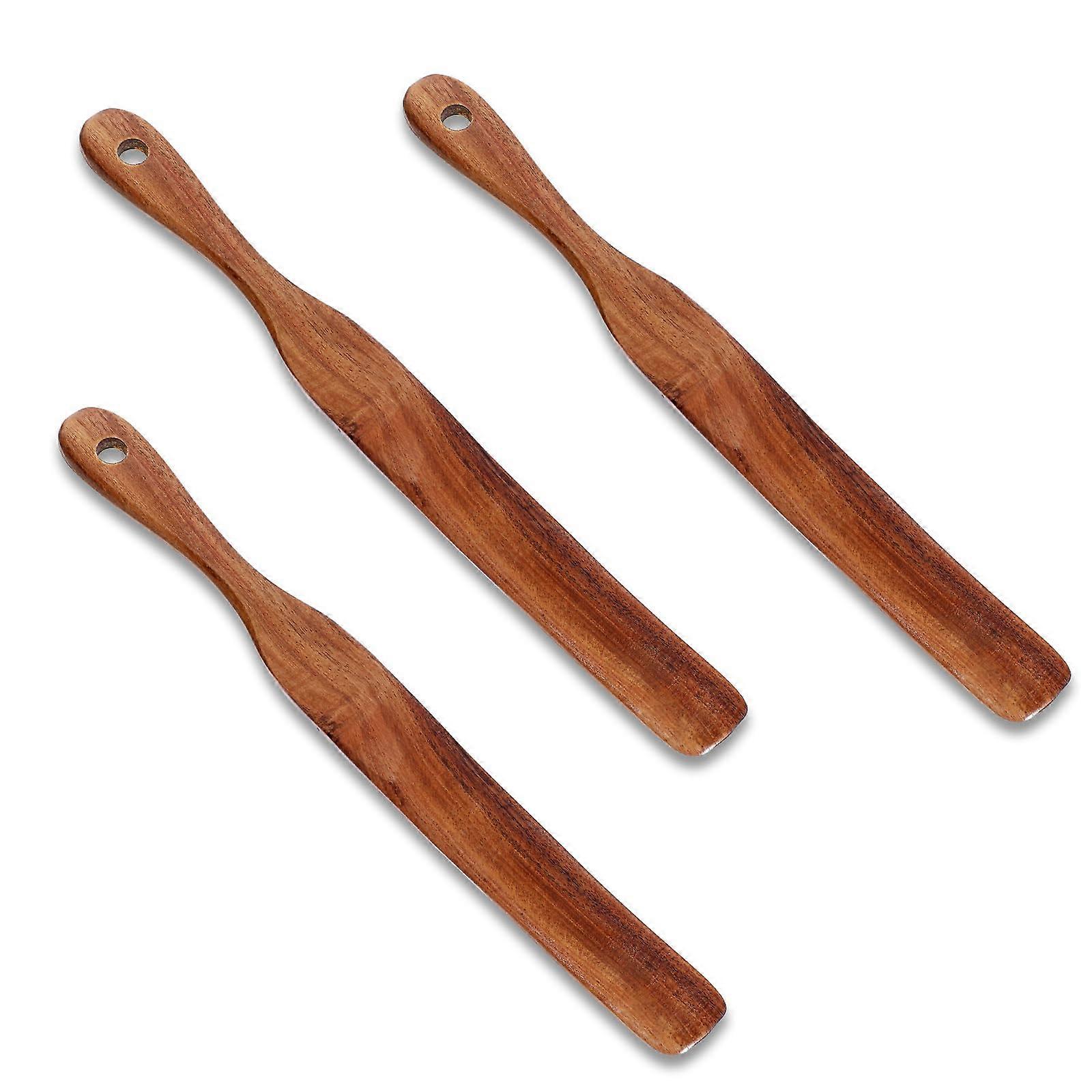Wooden Spatula 28 cm Teak Spurtle Mixing Tool for Sourdough Bread Dough Cooking Pot Scraper 11.02 x 1.18 x 0.59 inches