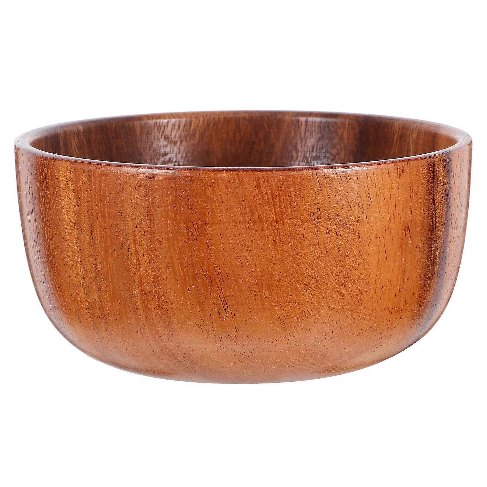 Practical Wooden Salad Bowl for Fruits, Snacks & Desserts – Natural Log Design Food Serving Bowl for Home and Outdoor Use
