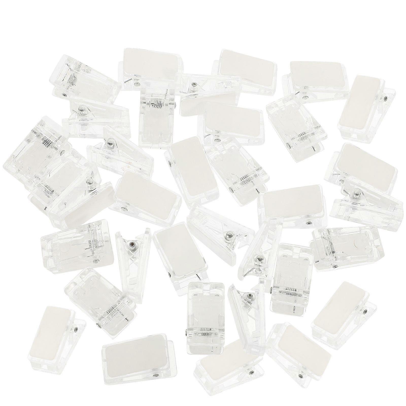 30Pcs Transparent Spring Clips Clear Self-Adhesive Wall Clips Small Sticky Clips Spring Photo Clips