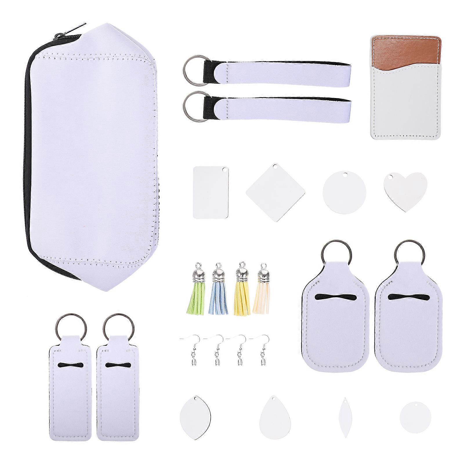 Lipstick Storage Bag Keychain Sublimation Earring Set Assorted Color 26X13cm Drop Shape Fashionable For Diy Projects Gifting 1Set