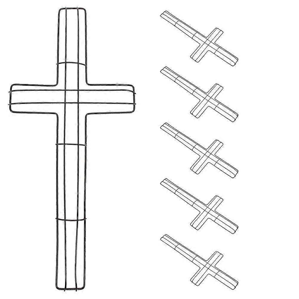 DIY Wreath Frame Cross Shaped Wreath Frame Outdoor Use Black 40.00X18.00X0.10CM 6Pcs