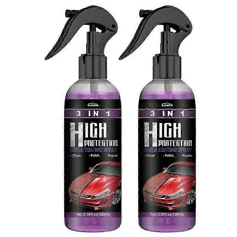 3-in-1 High Protection Fast Car Paint Spray Automatic Hand Paint Color Changing Cleaning Coating Spray 2*100ml set