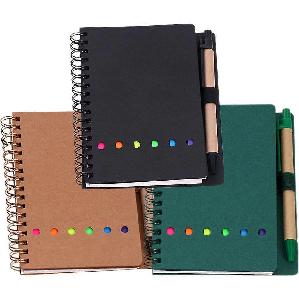 3pcs Coil Notepad Sticky Lightweight Planner for Office School Daily Use Simple Monthly Notebook for Students and Office Workers