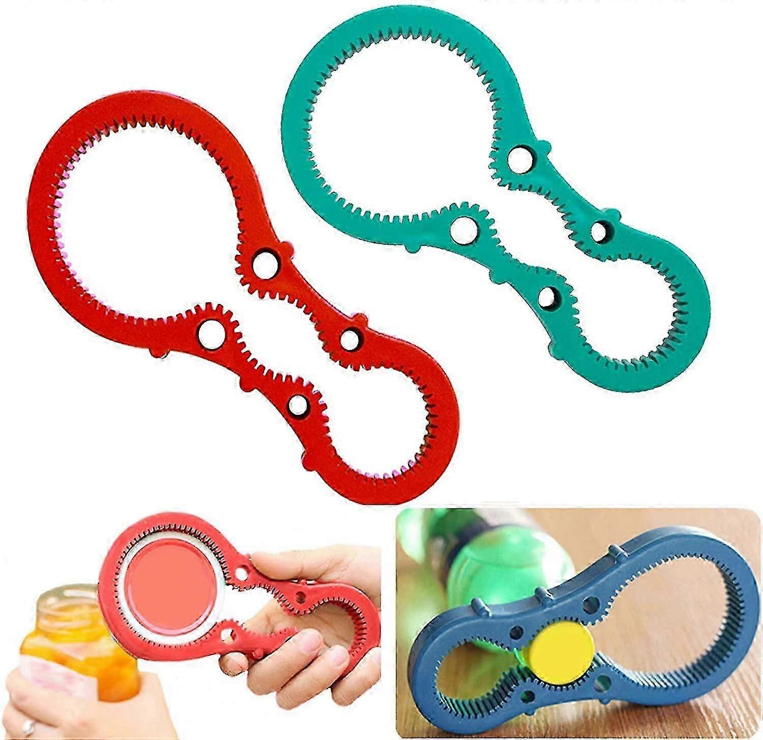 2-Pack Silicone Multi-Jar Opener - Non-Slip Grip for Bottles and Lids