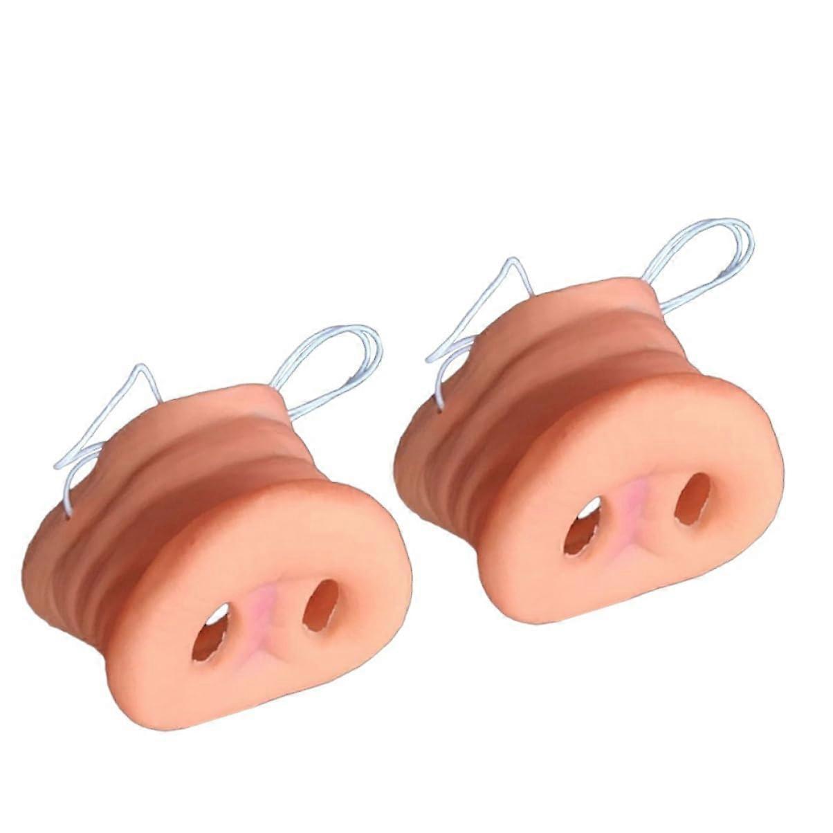 6 Pieces Cosplay Nose with Elastic Band Realistic Pig Nose Mask for Carnival Halloween and Costume Parties for Adults