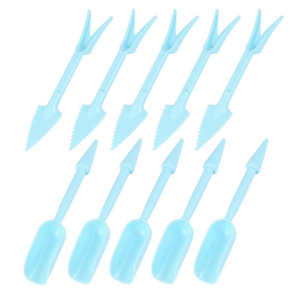 Planting Gardening Tool Garden Transplanting Tool for Home Balcony Flowerpot Craft Sky-Blue 10Pcs in 1Set Plastic