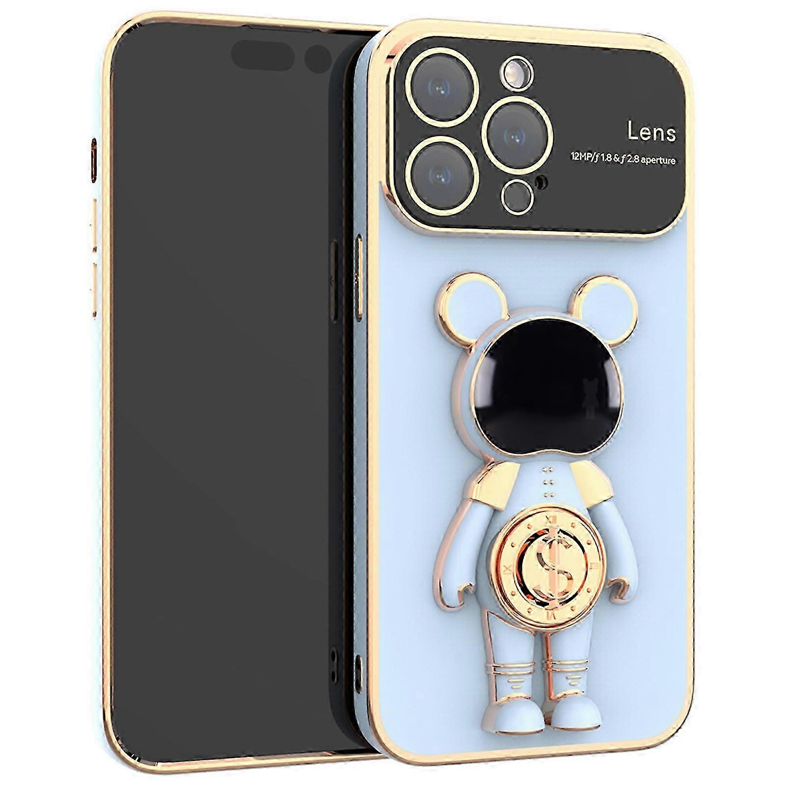 para iPhone 15 Pro Max/ 15 Ultra Case com Suporte Invisível, Suporte Slim 360 Protetor à Prova de Choque para Mulheres Homens Capa de Telefone