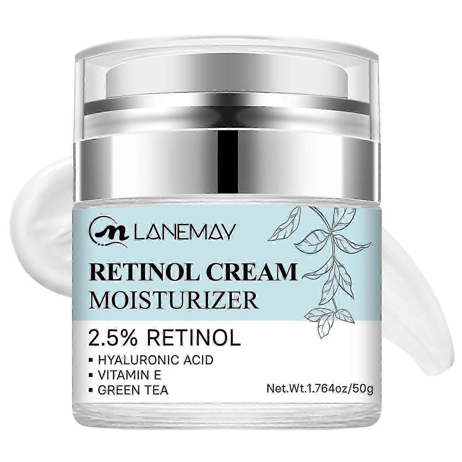 Face Moisturizer with Hyaluronic Acid, Anti-Aging & Hydrating Cream for Wrinkles and Fine Lines, 2.5% Retinol Moisturizer Cream for Daily Use