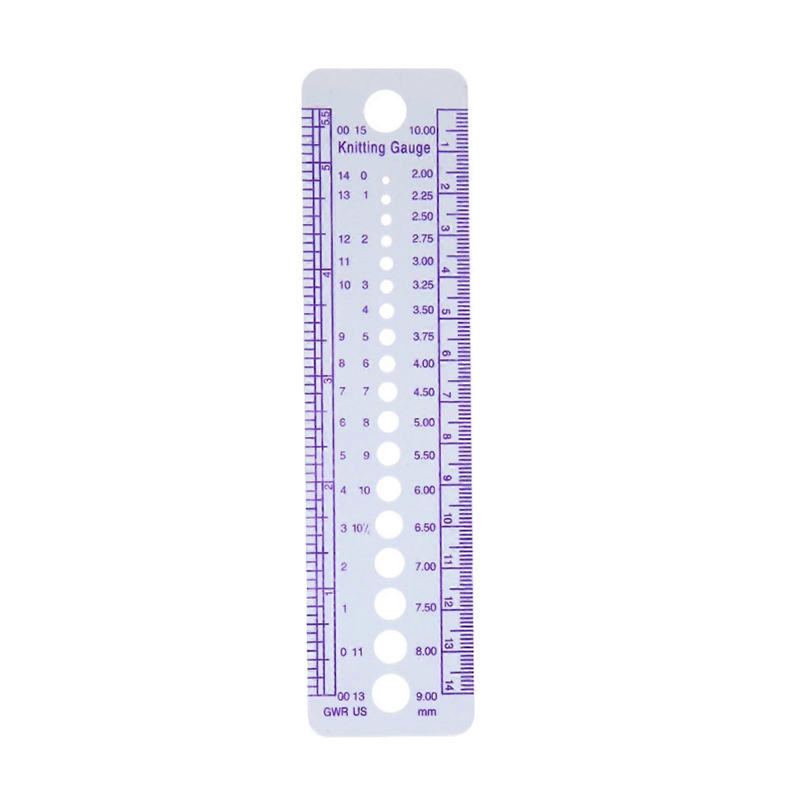 Knitting Needle Measuring Ruler Multifunction Gauge Tool For Needle Sizes Knitting Gauge