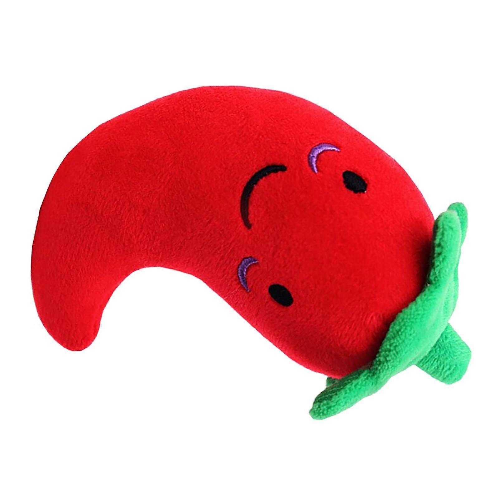 Red Pepper Dog Plush Toy For Dental Health And Teething All Breeds Soft Plush One Size
