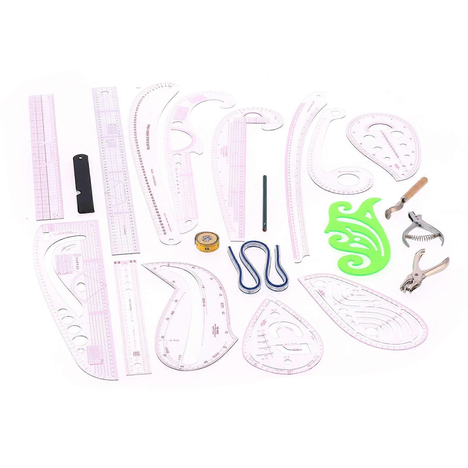 Multifunctional Sewing Rulers Set Precise Tailor Measure Tool for DIY Needlework Dressmaking
