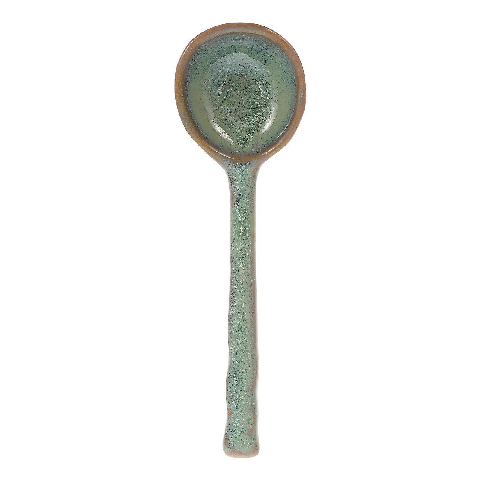 Chic Ceramic Soup Spoon, Japanese Style Serving Spoon for Home and Restaurant, Compact Design for Soups and Rice, Elegant Tableware Decor