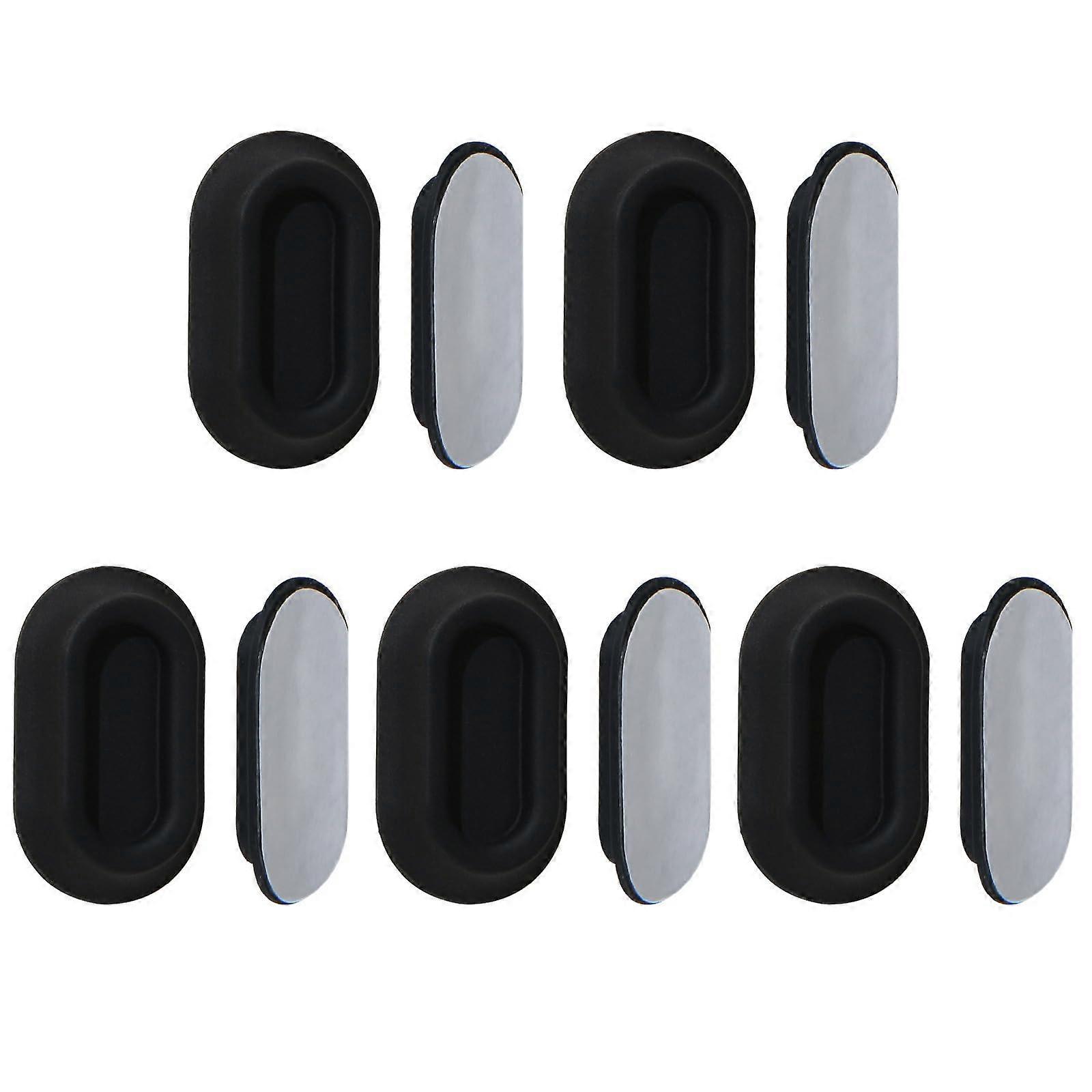 Pack of 5 Magnetic Remote Control Holders with Strong Adhesive, WallMounted Storage Rack, Silicone SelfAdhesive Hooks for Remote Control, Black