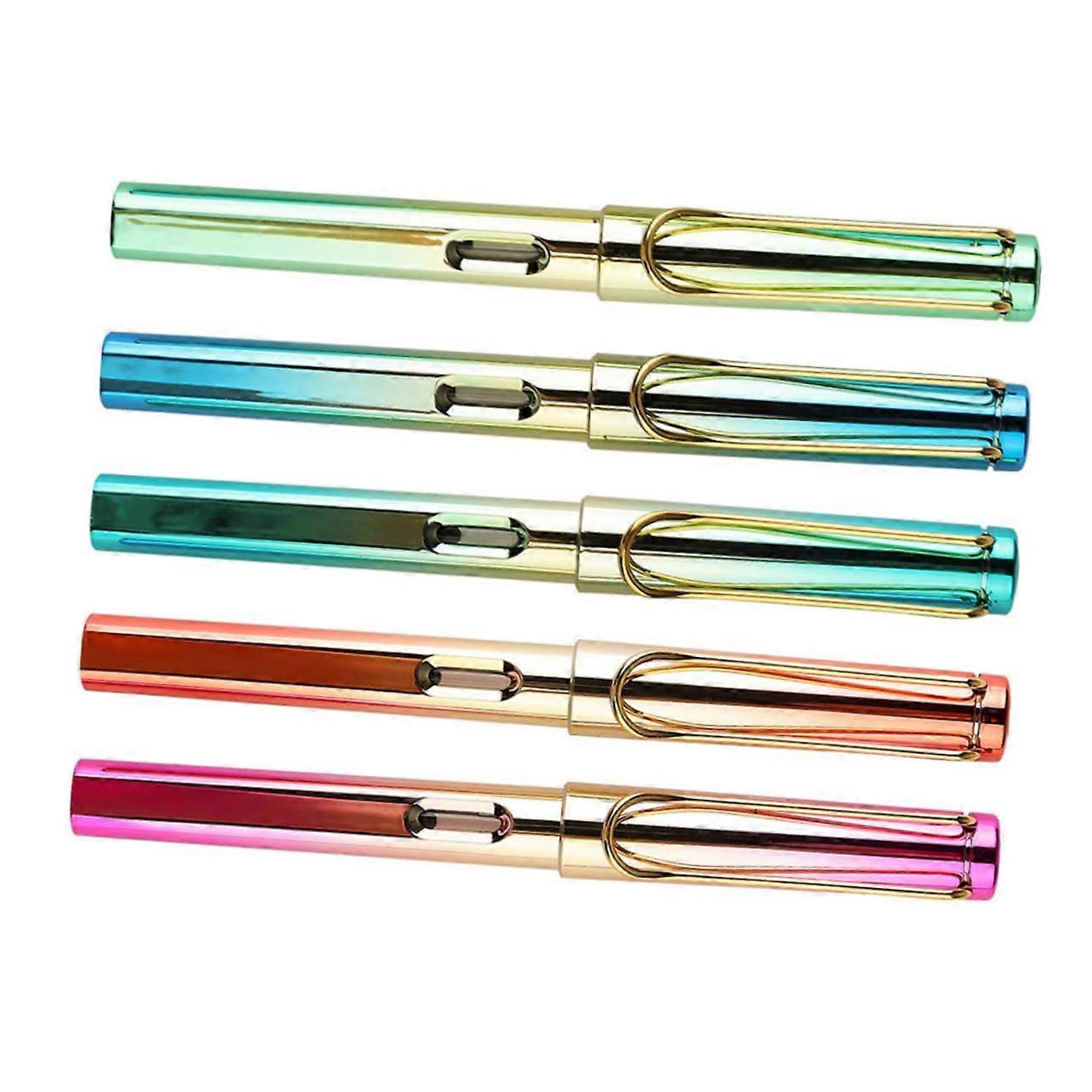 5 Pieces Colorful Fountain Pen Ink Cartridges for Students and Calligraphy, Ergonomic Design for Comfortable Writing Without Fatigue