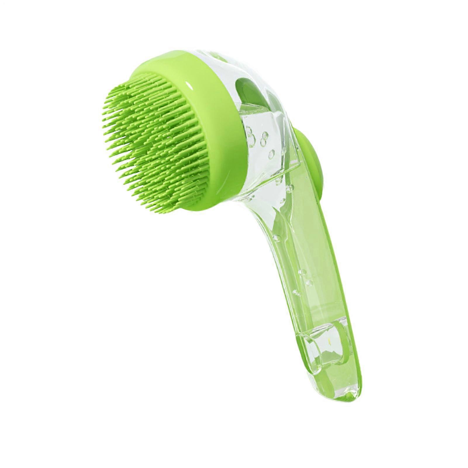 Dog Shampoo Brush with Soap Dispenser Long Handle Cat Grooming Shower Brush