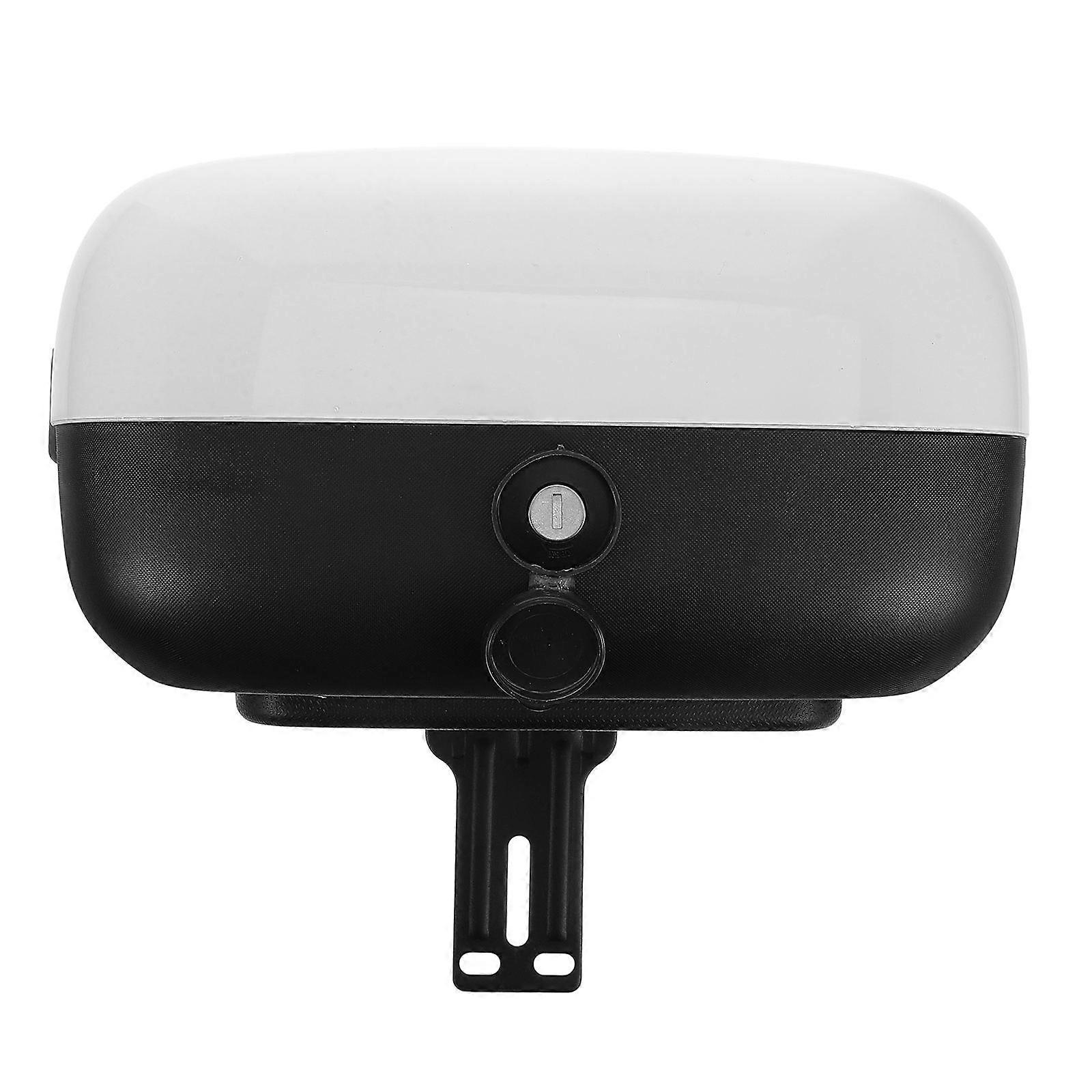 Spacious White Motorcycle Tail Box with Mechanical Lock for Electric Bikes and Scooters – Easy Installation Rear Trunk Storage Bag