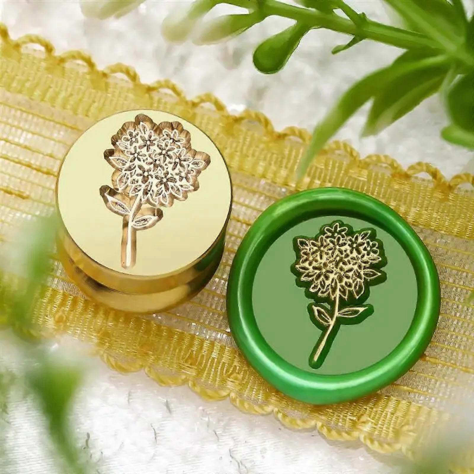 Wax Seal Set 1.5 cm Round Flower Series Vintage Wax Seal Stamp Head for Cards Envelopes Wedding Invitations Scrapbooking Style 13