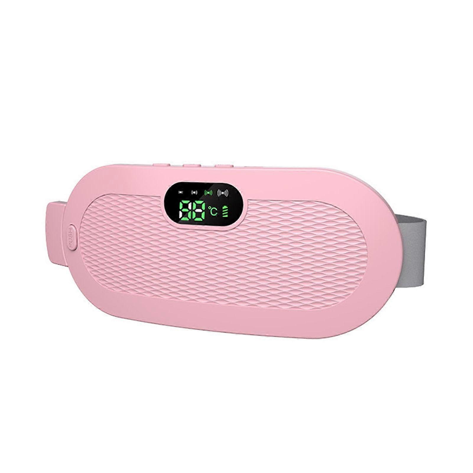 Period Heating Pad with 4 Vibrating Modes, Temperature Adjustable, Electric, Portable, Cordless, Pink