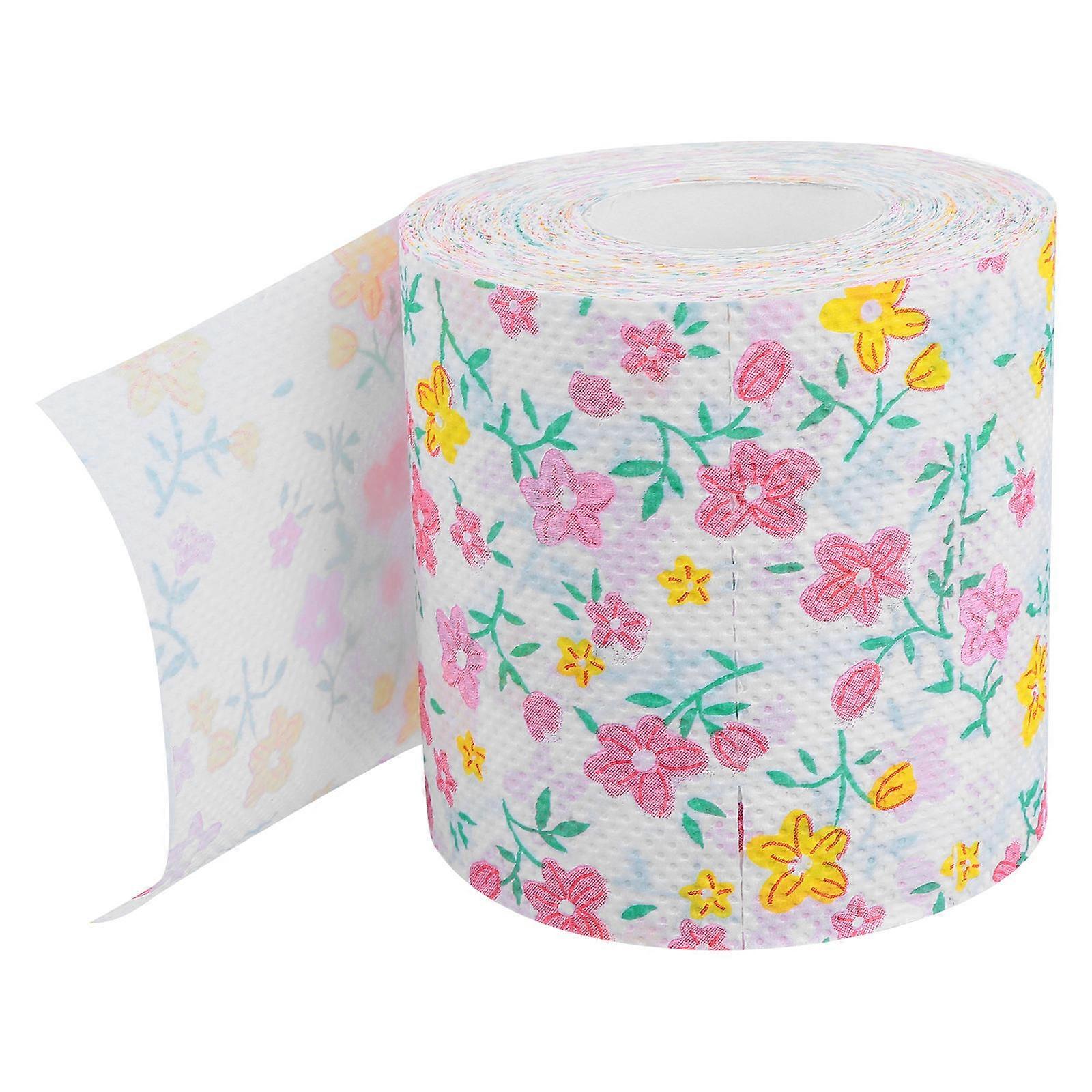 Printed Toilet Paper Colorful Wrapped Roll Paper Bathroom Dining Table Use Multi 10.5x10.5x10cm Soft 1Pcs