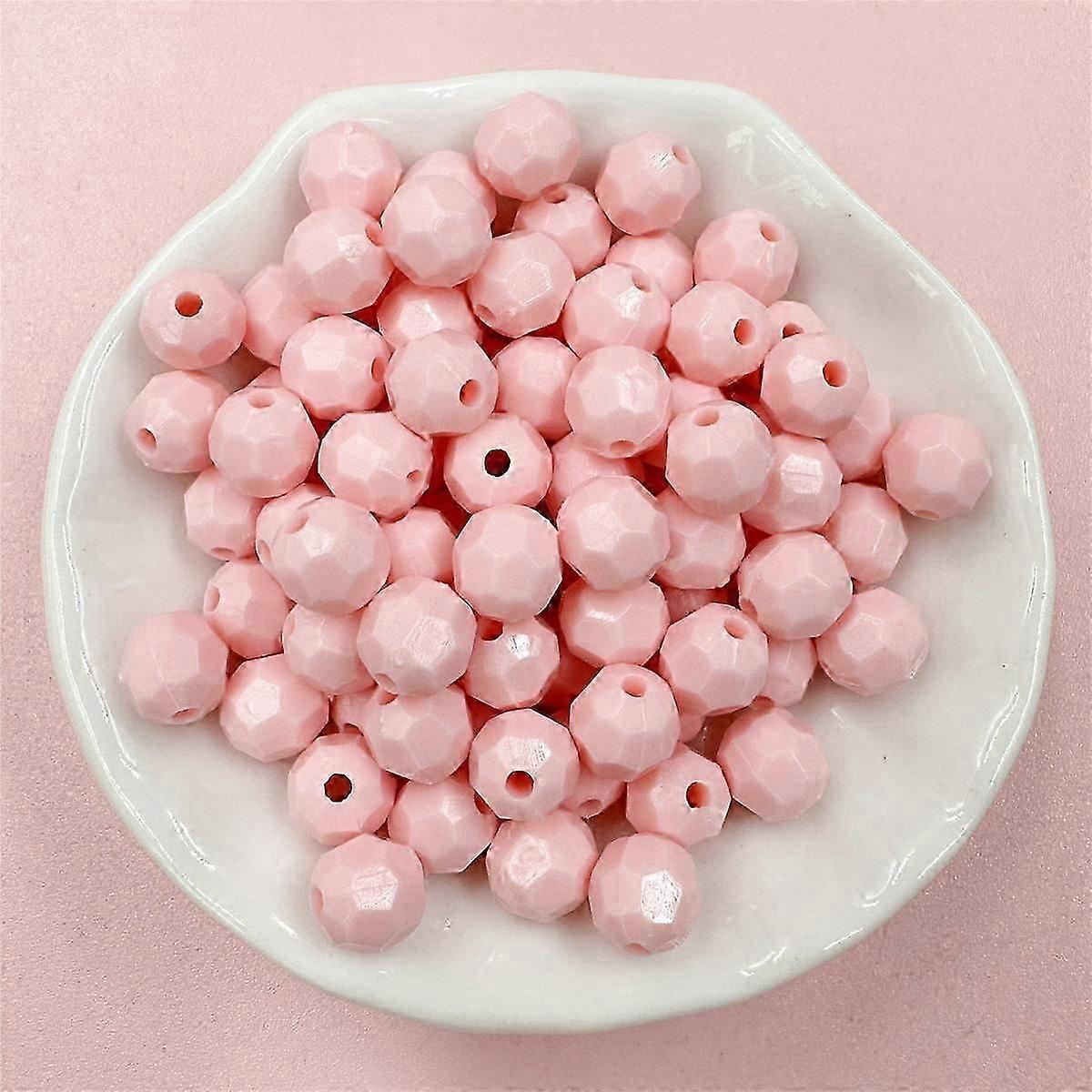 ホームパーティー用品マルチカット7.5 * 8mm 50pcsバッグブレスレットギフトラウンドビーズ子供用ネックレスアクリル無地携帯電話C