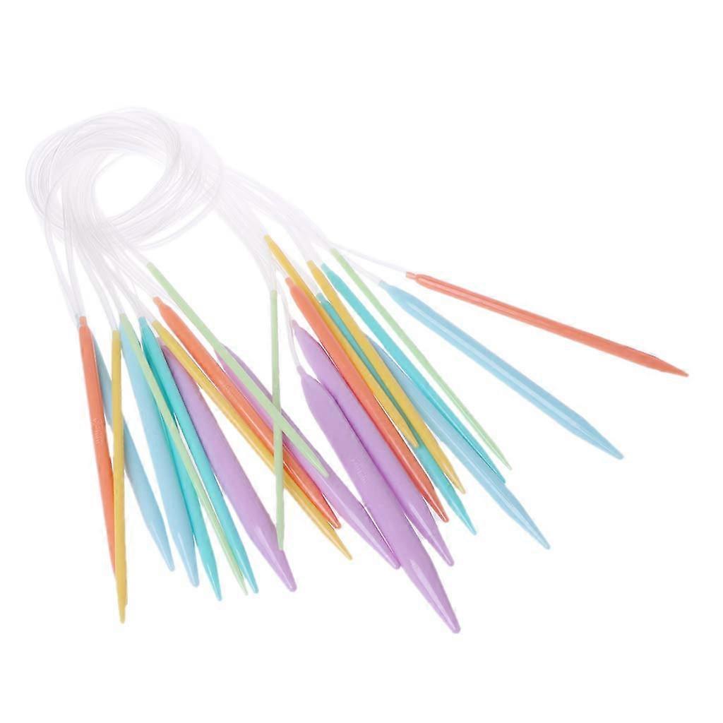 12 circular knitting needles, crochet set, craft set, multicolor tube, 40 cm, 80 cm, loop needle, light bulb