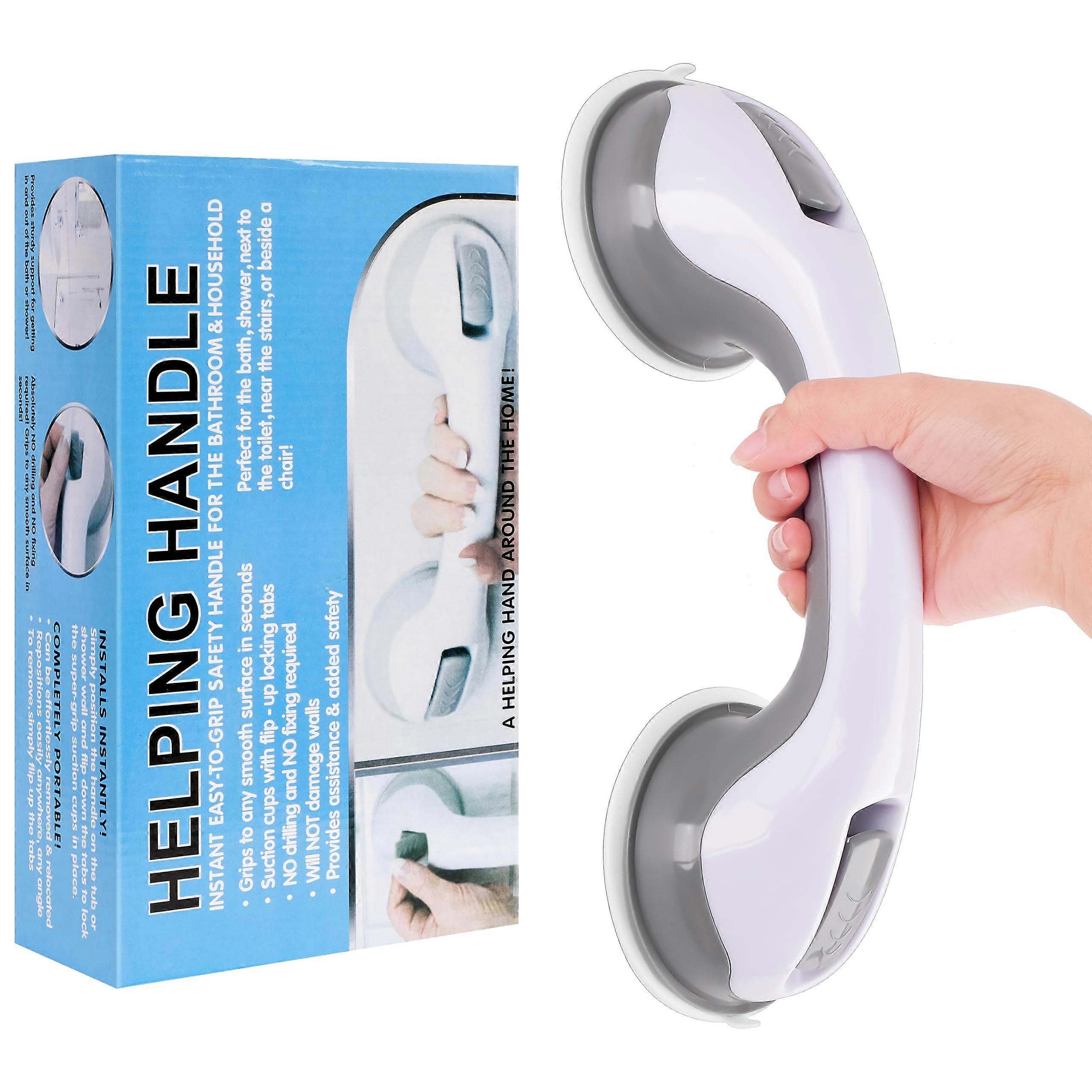 Shower Grab Bar with Suction Cup, Quick Release, for Bathrooms, Elderly Gray