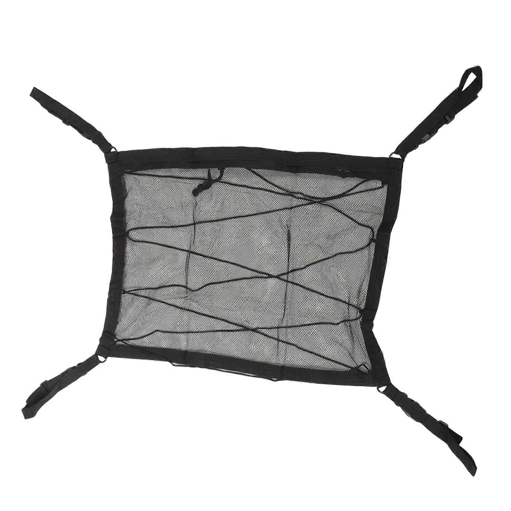 Auto Roof Cargo Net Durable Storage Net for SUV Double Zipper Easy Installation for Camping and Travel