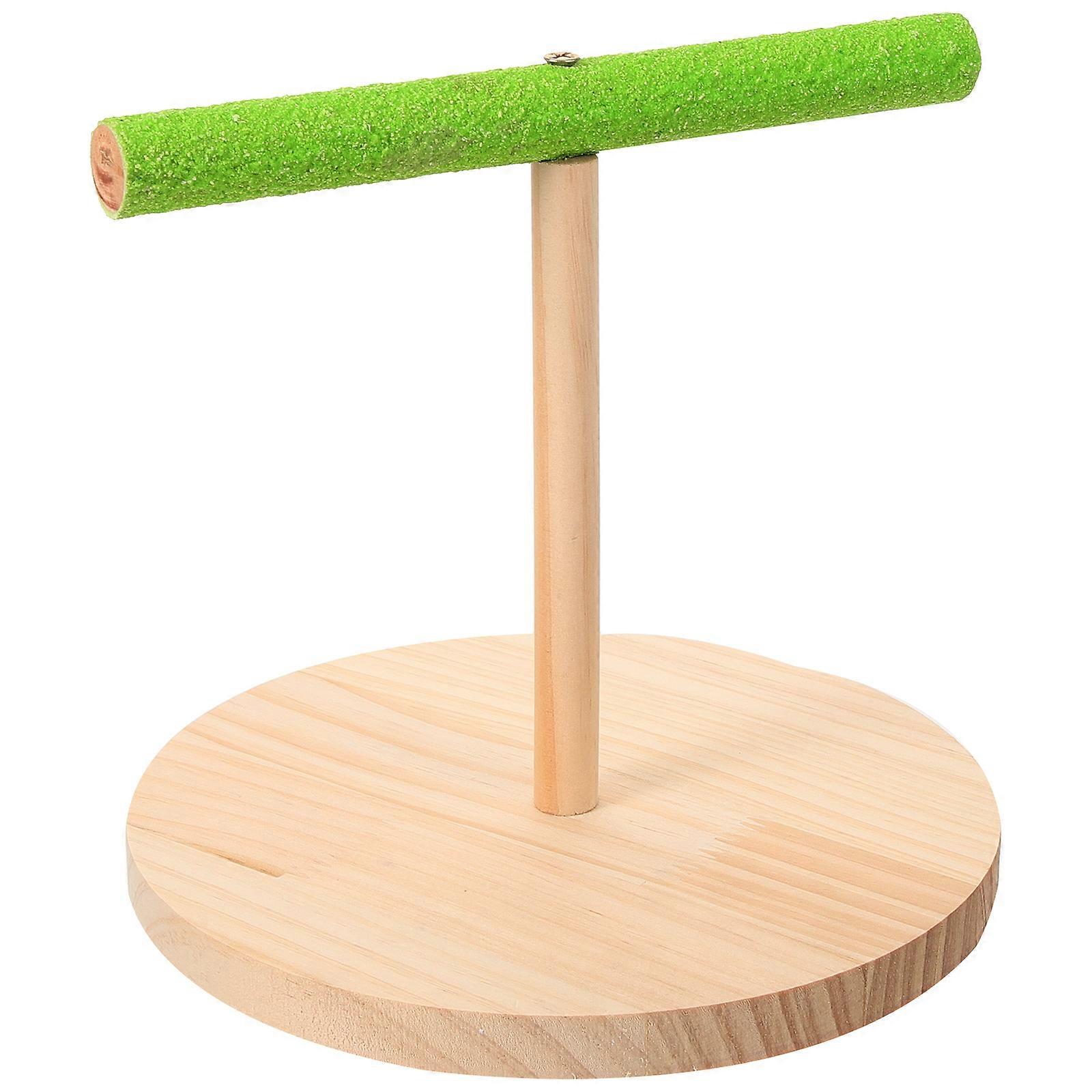 Parrot Training Perch Assorted Color Durable Wood for Bird with Stable Base