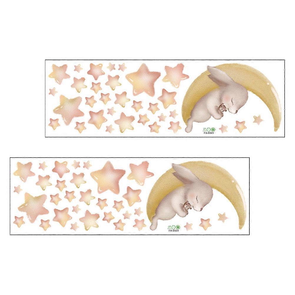 Cartoon Wall Sticker Multi-Colored Decorative Self-Adhesive PVC 2Pcs