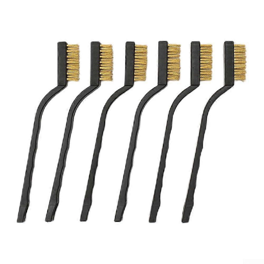 Efficient brass wire brushes for removing welding slag and rust, 6 pieces