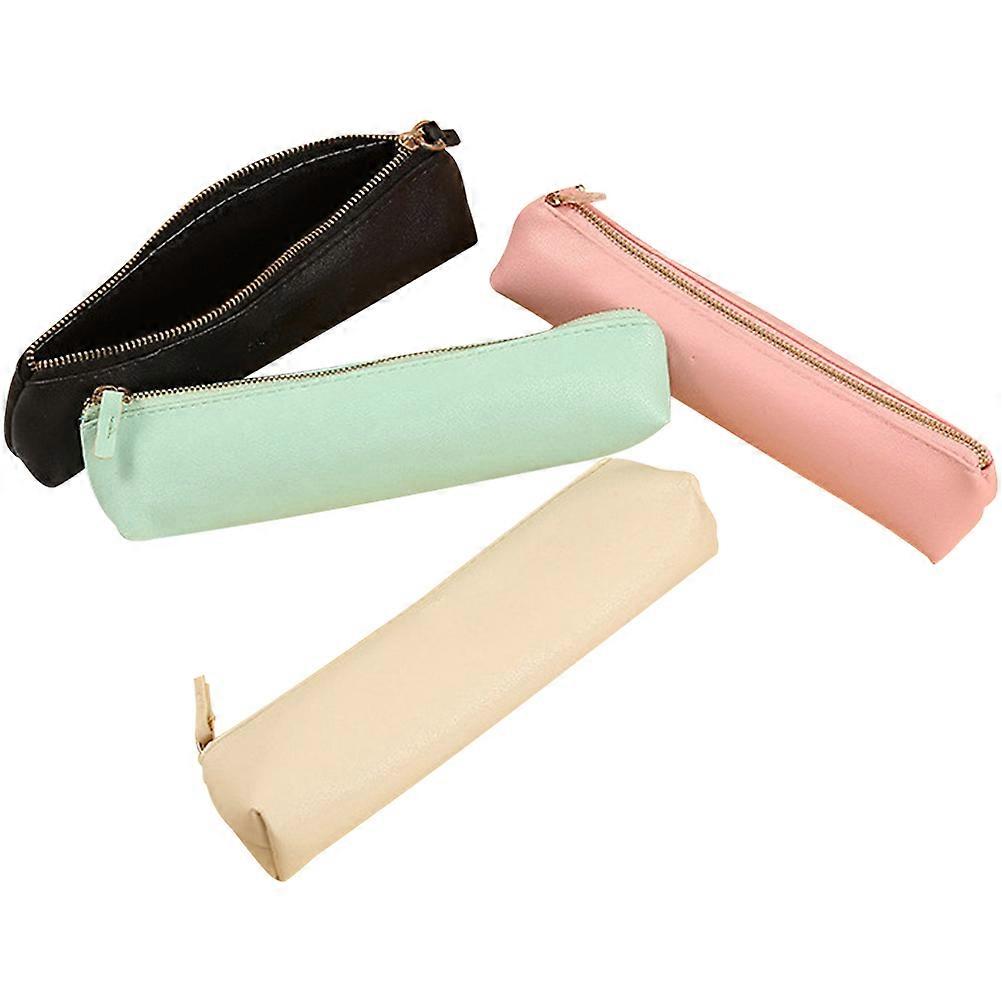 Pencil Case with Zipper for Stationery Storage Assorted Color Small Size Large Capacity