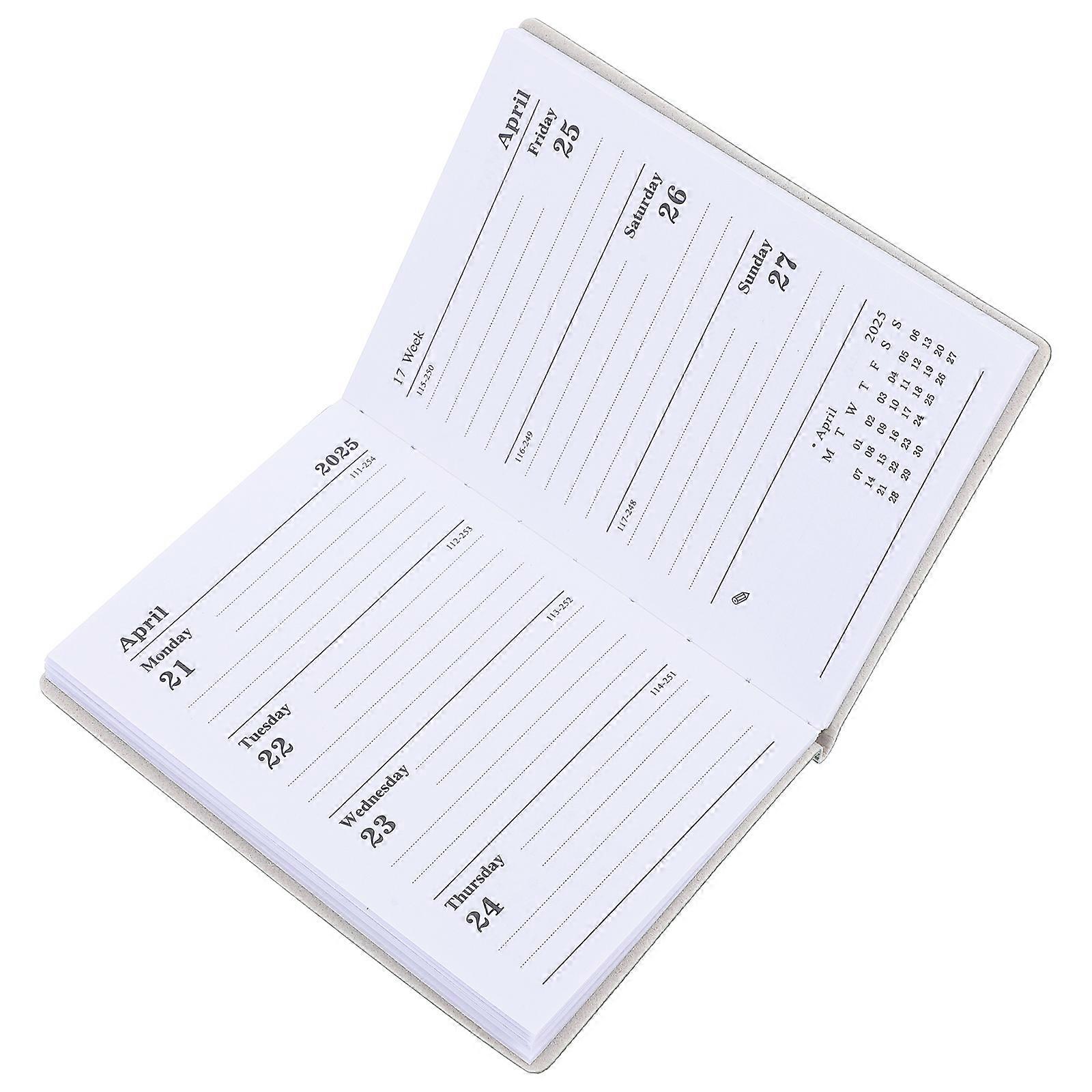 Mini Daily Planner Notebook for Work, Travel & Study – Stylish Dark Green Stripe Cover – Portable Office Organizer with Writing Pages