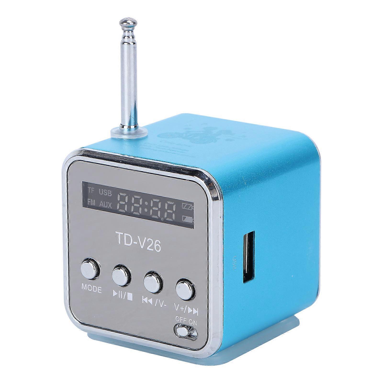 Portable Design Mini Digital Portable Music Player Blue 5.20X5.00X4.80cm Rechargeable Battery 1Pcs