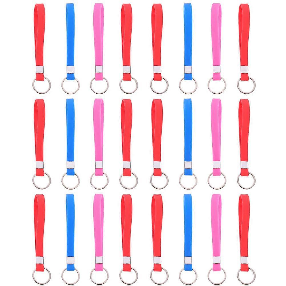 Silicone keychain Bracelet for Daily Use Assorted Color Comfortable and Durable 24Pcs
