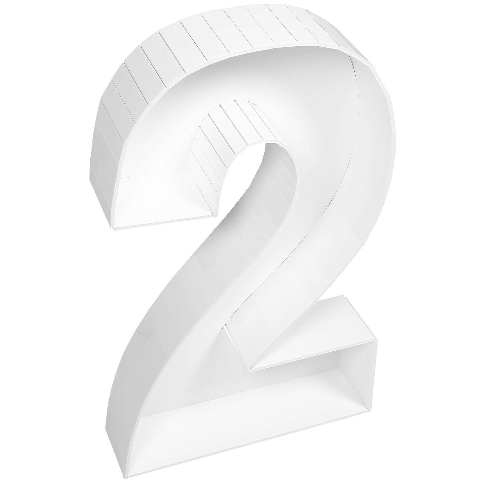 White Balloon Frame Number 2 for Party Decor Durable Polystyrene Balloon Holder