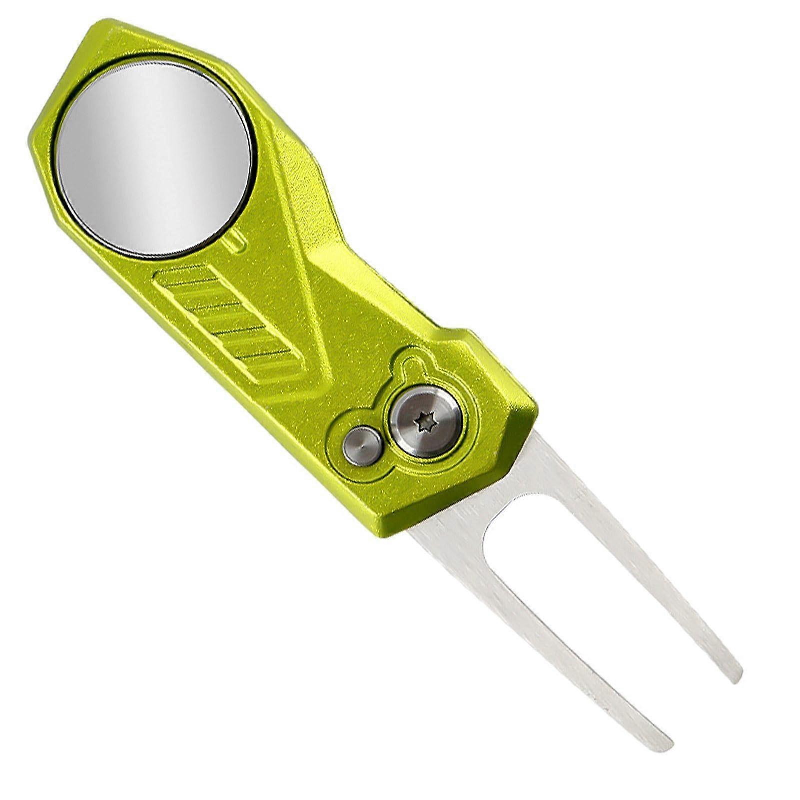 Divot Tool PopUp Durable Green Golf Divot Fork with Ball Marker