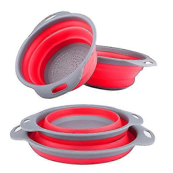 2er-Pack zusammenklappbares Siebset, über dem Spülsieb, 8\" - 2 Quart und 9,5\" - 3 Quart