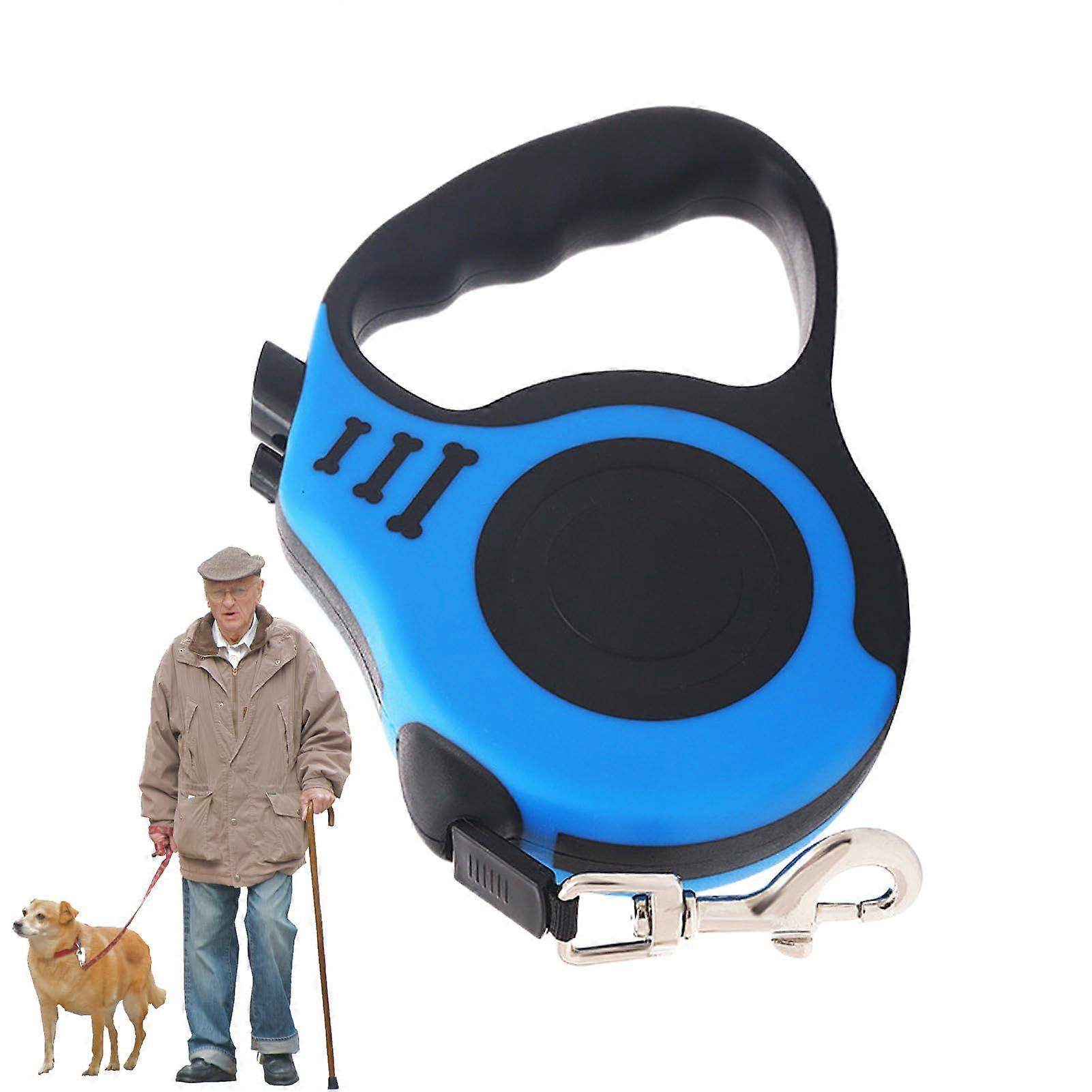 Retractable PET Lead, Telescopic Traction Leash for Cats and Small to Medium Dogs, Heavy-Duty Outdoor Use, Ergonomic Grip, Blue