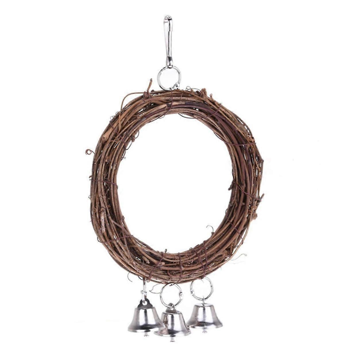 Parrot Swing Toy Made of Rattan with Bells for Budgies and Cockatiels