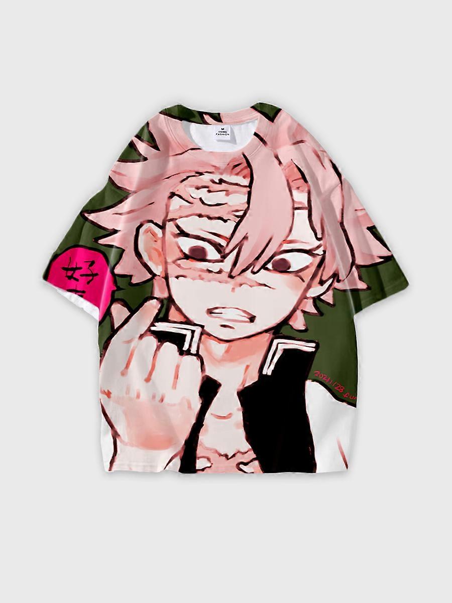 T-shirt round neck Character Pattern loose short sleeve P1418