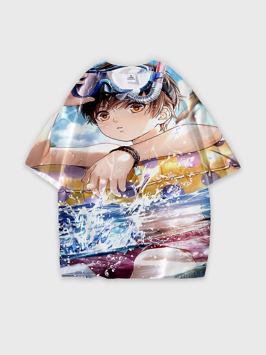 T-shirt round neck Role Pattern loose short sleeve L520