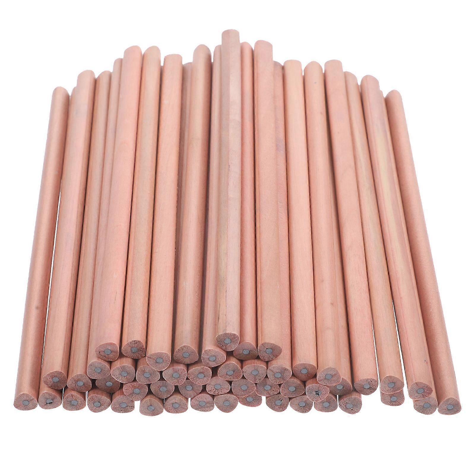 Daily Writing Pencils Wooden Pencils for School Supplies Children Convenient Triangular Light Brown 0.8x0.8x17.5cm Writing 50Pack