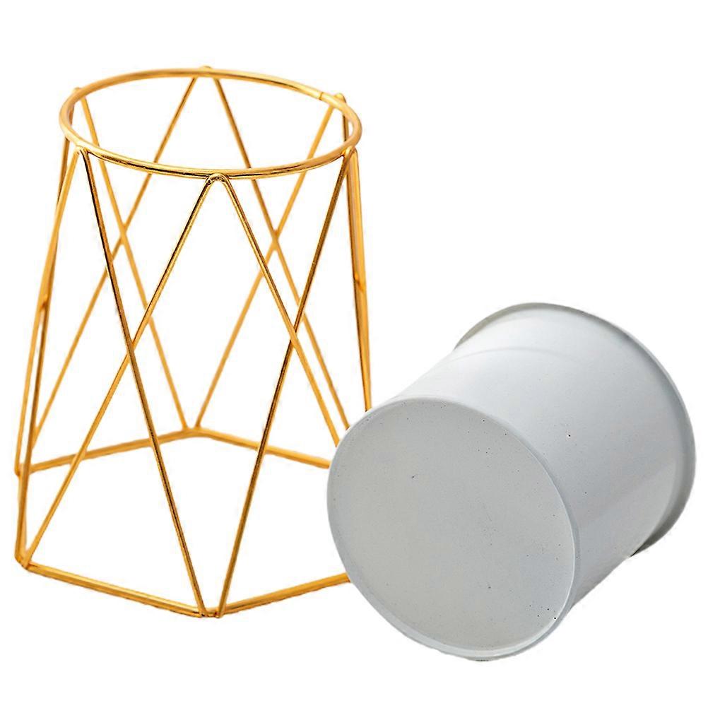 Golden Metal Flower Pot with Good Load Bearing Capacity for Storage Use and Home Decor
