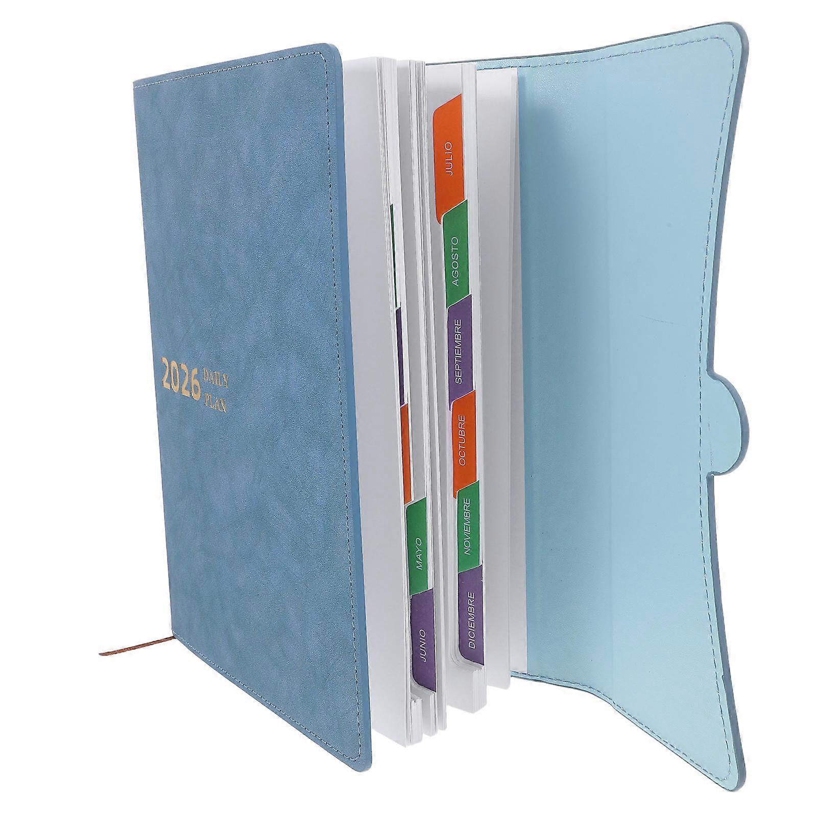Notebook Planner Sky-Blue Minimalist Design Monthly Index Bookmarks Personal Use 8.3×6.2×0.8in 1Pack