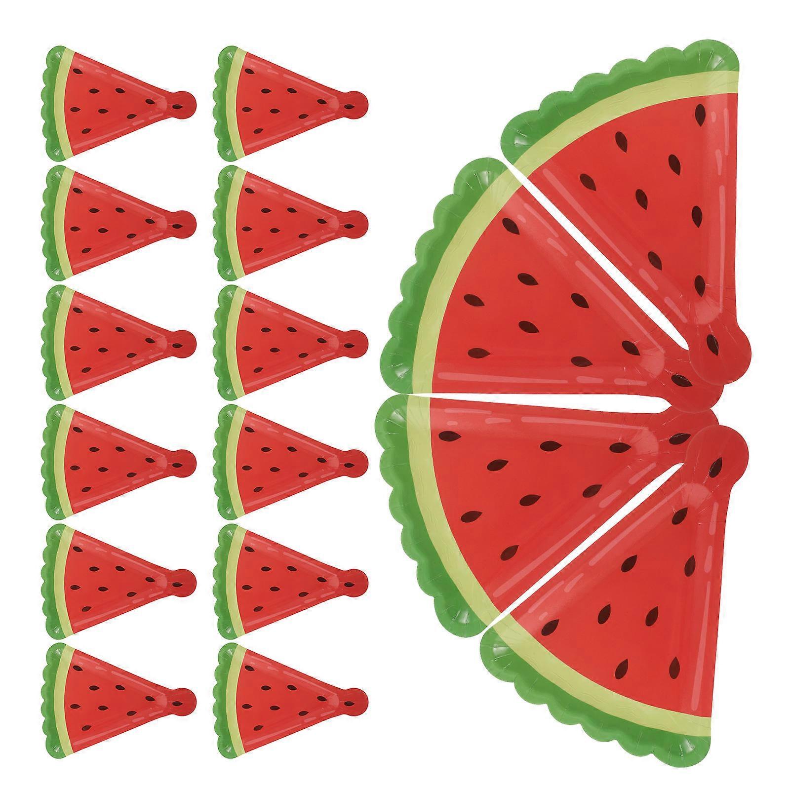 16pcs Red Watermelon Paper Party Dinner for Festivals and Gatherings